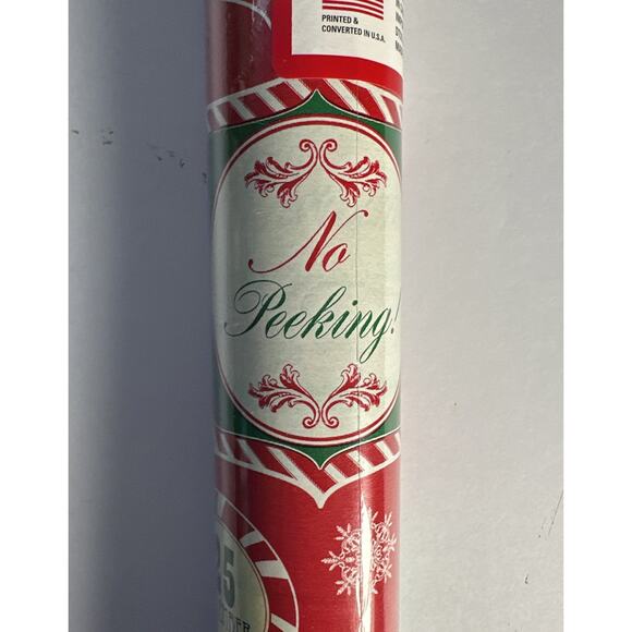 Christmas House Gift Wrapping Paper No Peeking 30 Sq Feet New - Picture 3 of 5